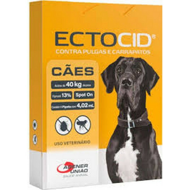 Ectocid Spot On Cães acima de 40kg Antipulgas e Carrapatos 1 pipeta