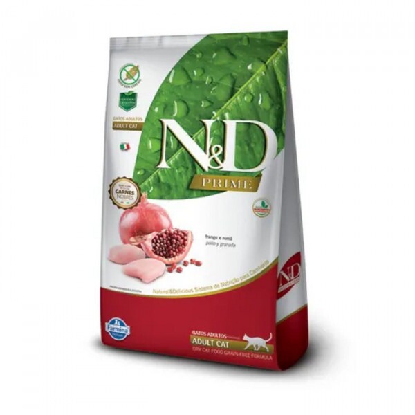 Ração N&D Prime Gatos Adultos Frango e Romã 1,5 kg