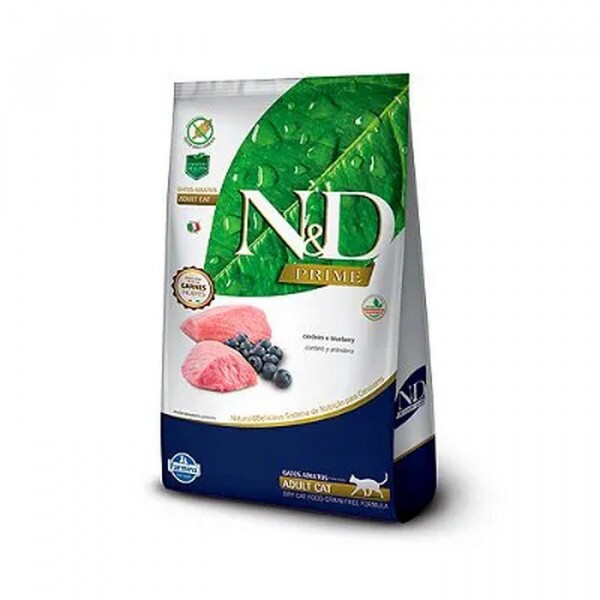 Ração N&D Prime Gatos Adultos Cordeiro e Blueberry 1,5 kg