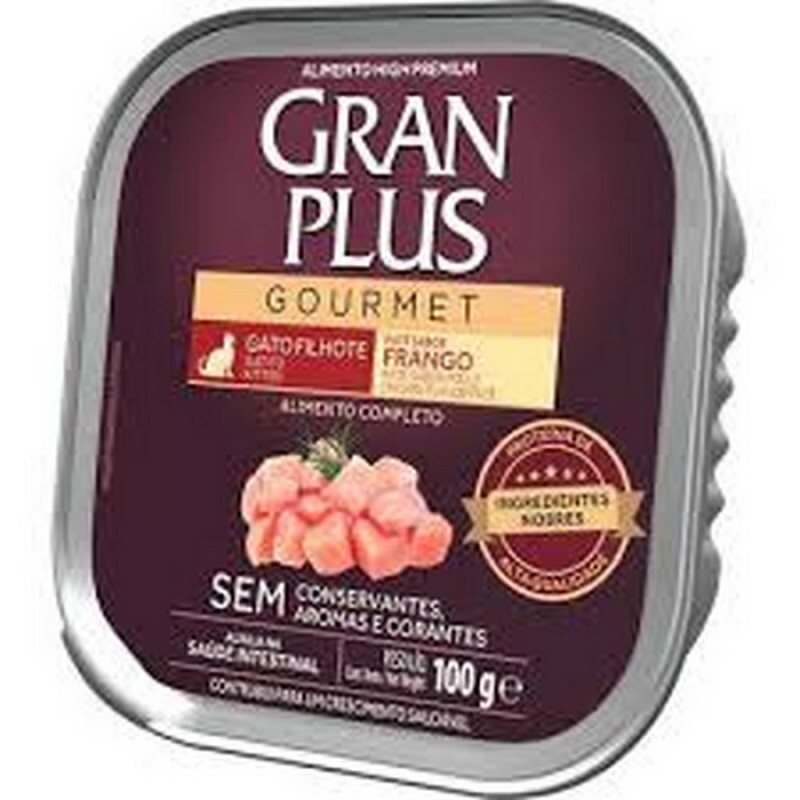 Ração Úmida GranPlus Gourmet Patê Sabor Frango para Gatos Filhotes 100 g