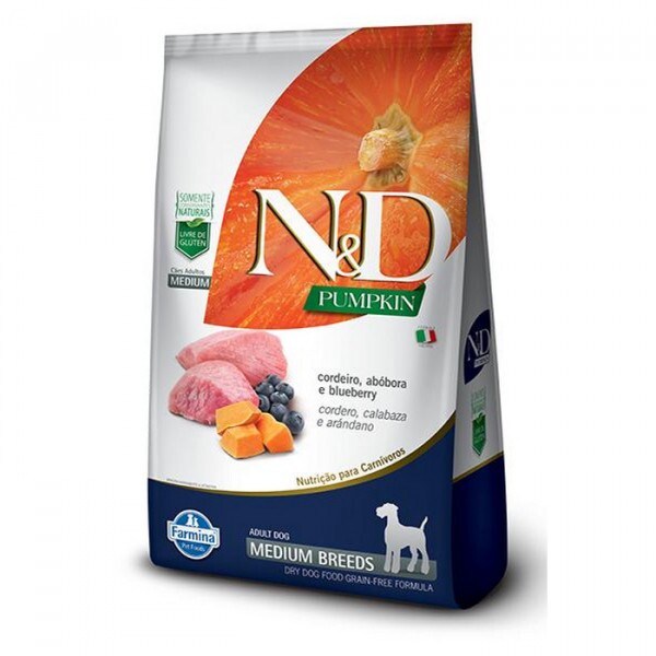 Ração N&D Pumpkin Cães Adultos Raças Médias Cordeiro 10,1KG
