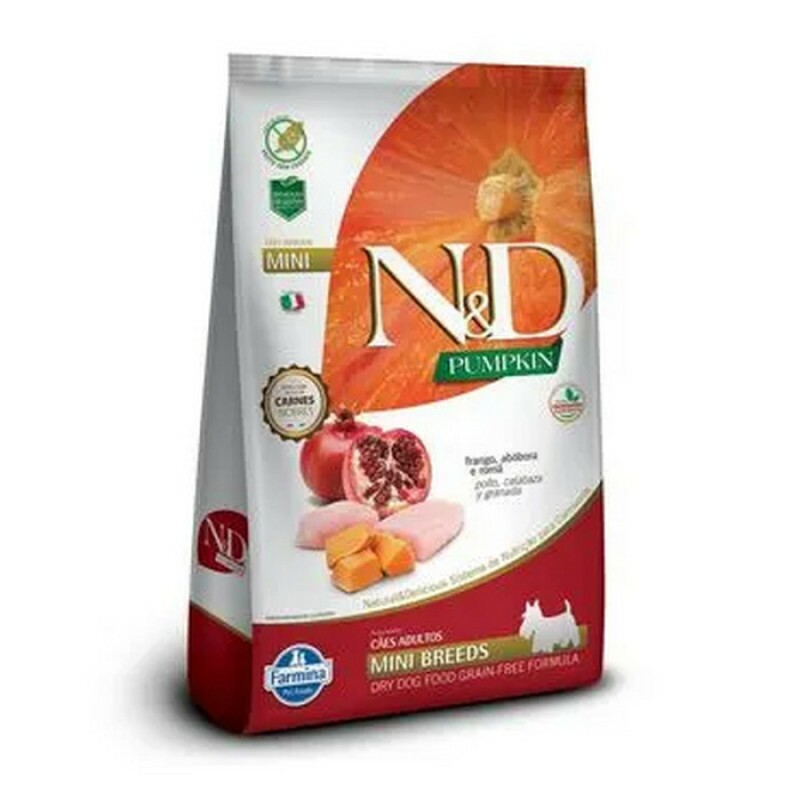 Ração N&D Pumpkin Cães Adultos Raças Pequenas Frango, Abóbora e Romã 800G