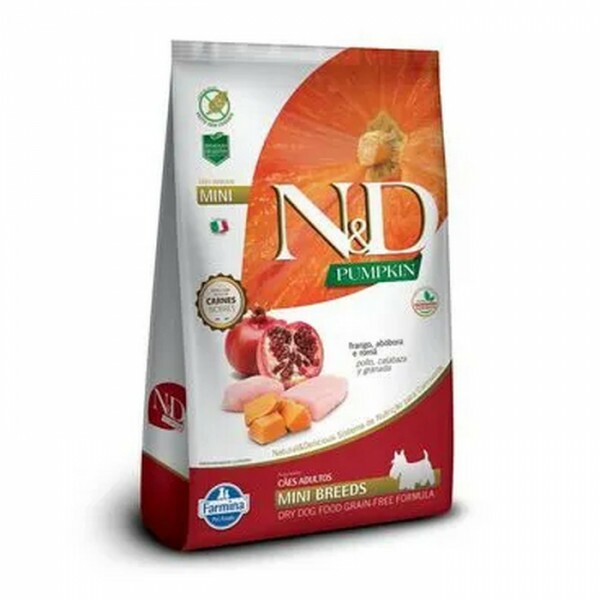 Ração N&D Pumpkin Cães Adultos Raças Pequenas Frango, Abóbora e Romã 2,5 kg