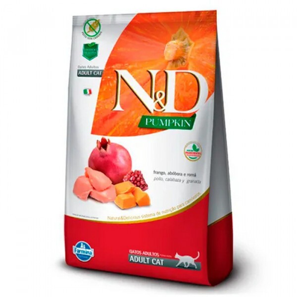 Ração N&D Pumpkin para Gatos Adultos Sabor Frango e Romã