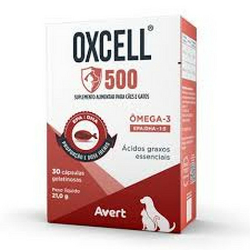 Oxcell 500mg Suplemento Alimentar para Cães e Gatos 30 cápsulas