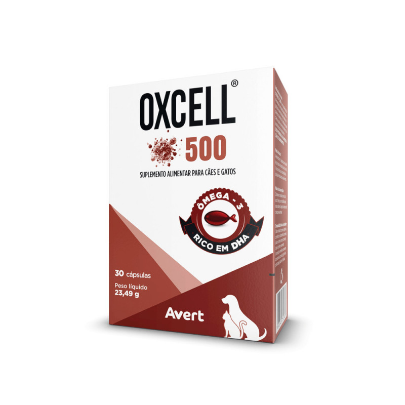Oxcell 500mg Suplemento Alimentar para Cães e Gatos 30 cápsulas