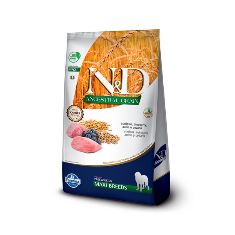 Ração N&D Ancestral Grain Cães Adultos Maxi Cordeiro 10,1 kg