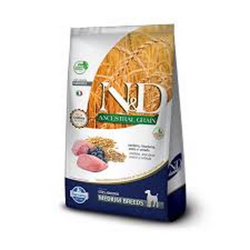 Ração N&D Ancestral Grain Cães Adultos Medium Cordeiro 10,1 kg