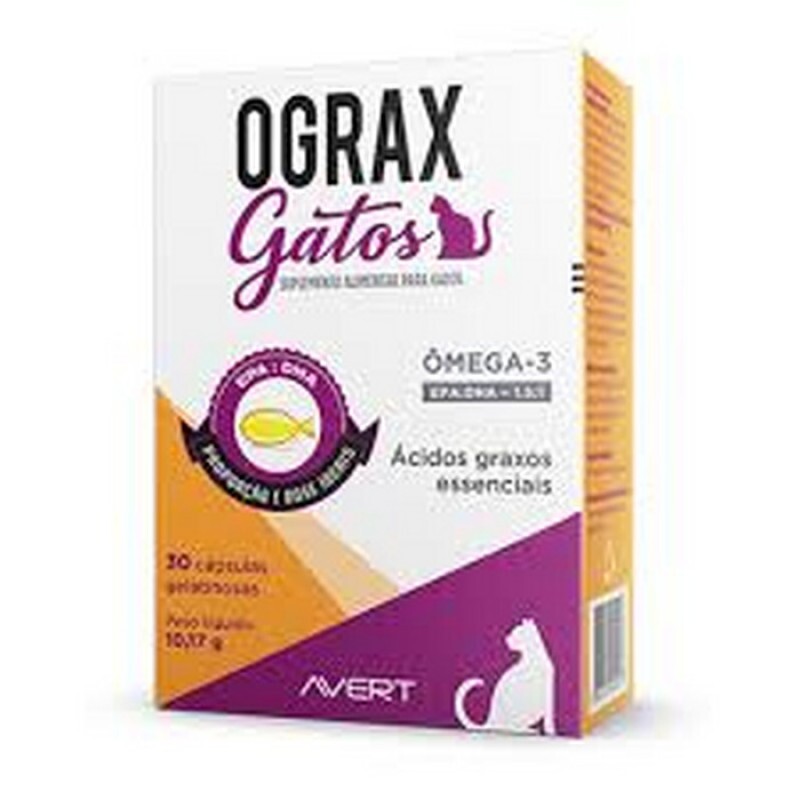 Suplemento Alimentar Avert Ograx Gatos 30 Cápsulas