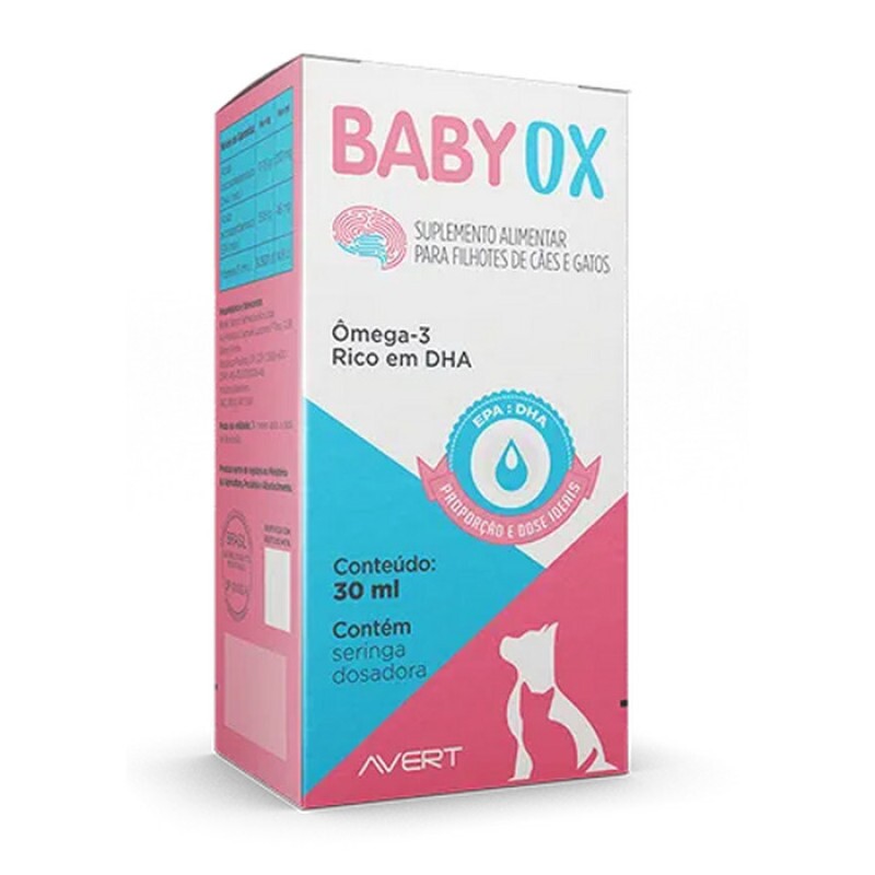 Suplemento Avert BabyOx para Cães e Gatos Filhotes 30ml