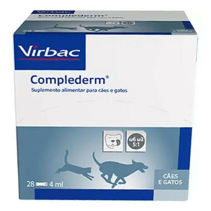 Complederm 4ml Suplemento Alimentar para Cães e Gatos Virbac 28 sachês