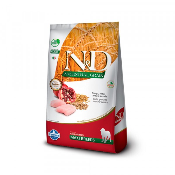 Ração N&D Ancestral Grain Cães Adultos Maxi Frango 10,1 kg