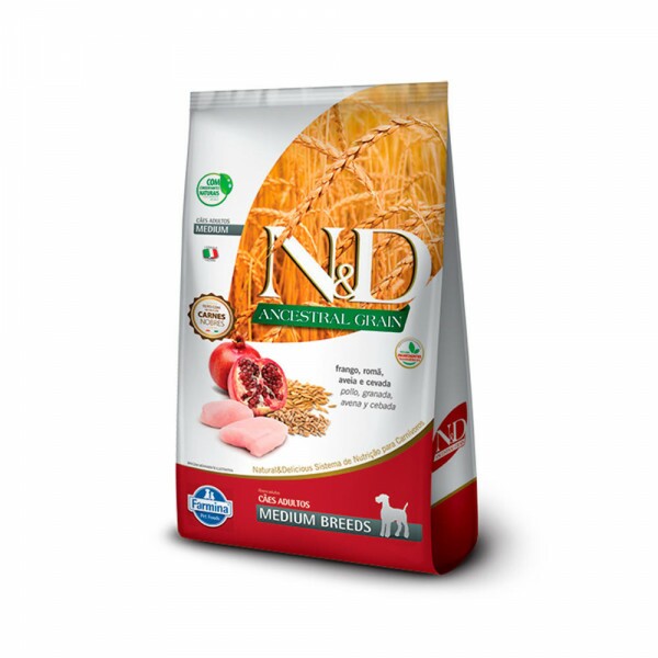 Ração N&D Ancestral Grain Cães Adultos Medium Frango 10,1 kg