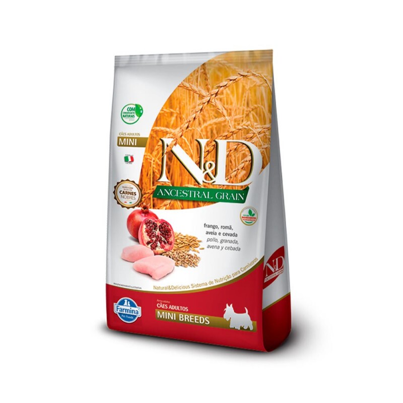 Ração N&D Ancestral Grain Cães Adultos Mini Frango 800 g