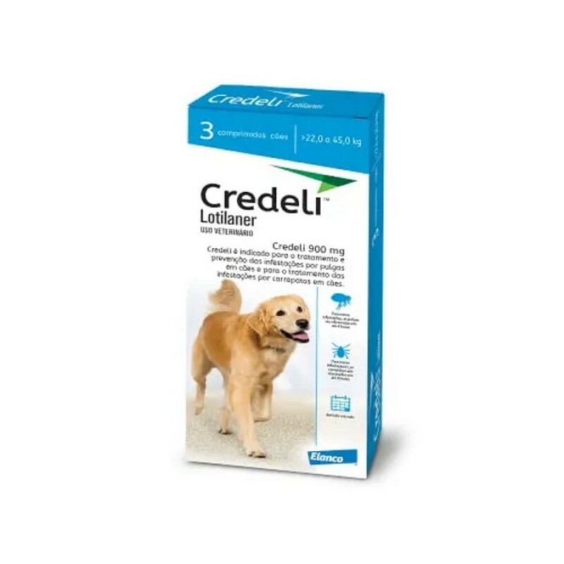 Antipulgas Credeli 900mg Cães 22 a 45kg 3 comprimidos