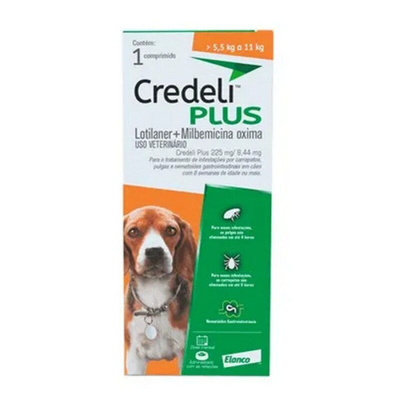 Antipulgas Credeli Plus Cães 5,5kg a 11kg 1 comprimido