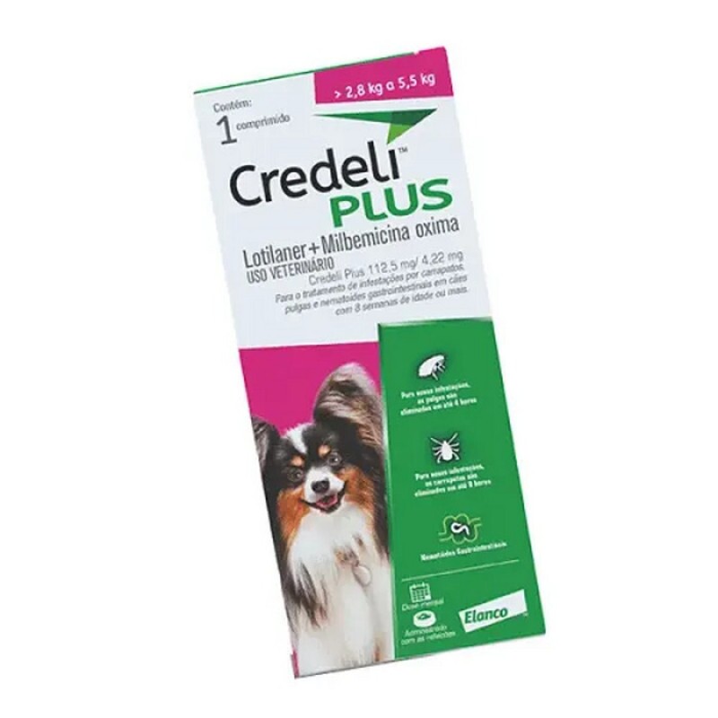 Antipulgas Credeli Plus Cães 2,8kg a 5,5kg 1 comprimido