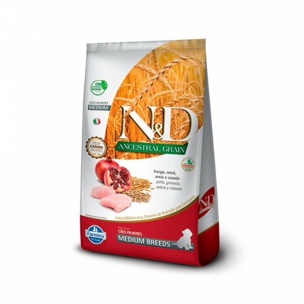 Ração N&D Ancestral Grain Cães Puppy Medium Frango 2,5 kg