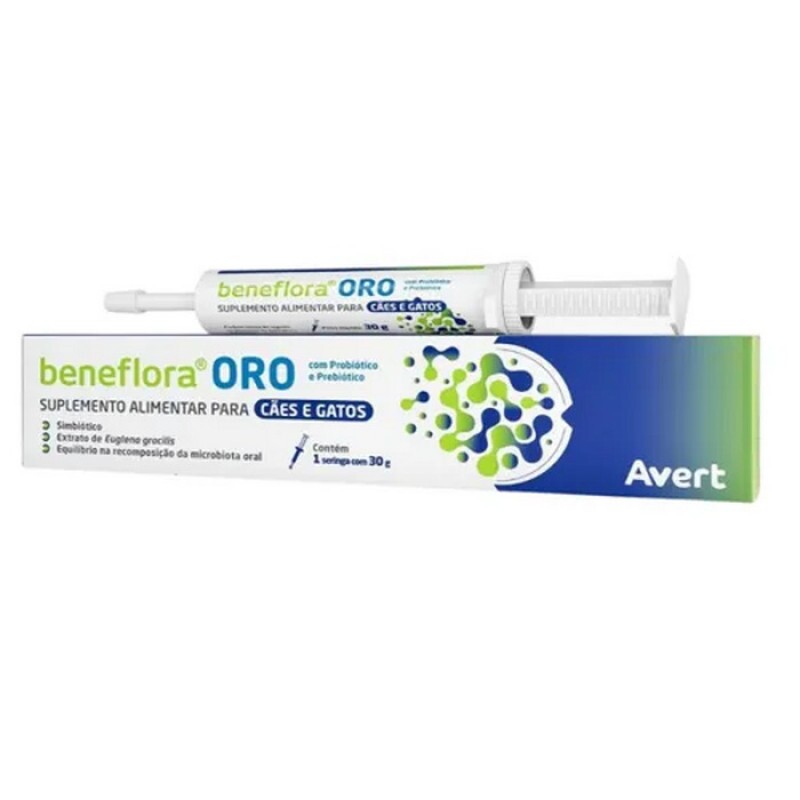 Suplemento Avert Beneflora Oro em Pasta Para Cães e Gatos 30g