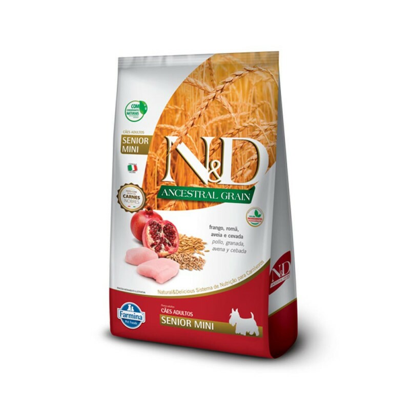 Ração N&D Ancestral Grain Cães Senior Mini Frango  800G