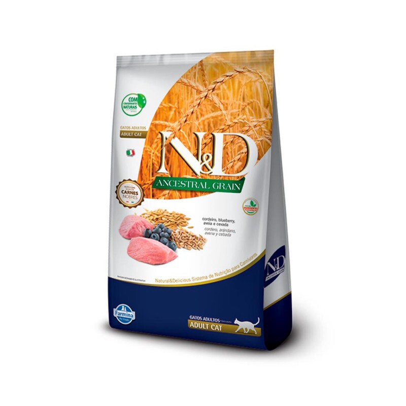 Ração N&D Ancestral Grain Gatos Adultos Cordeiro 7,5KG