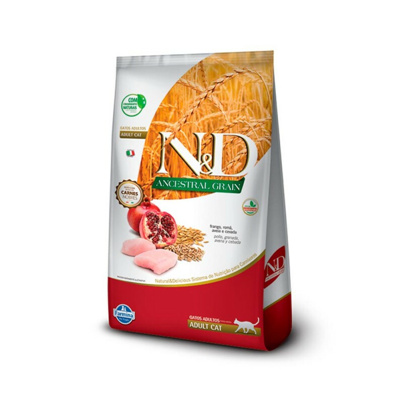 Ração N&D Ancestral Grain Gatos Adultos Frango e Romã 7,5KG