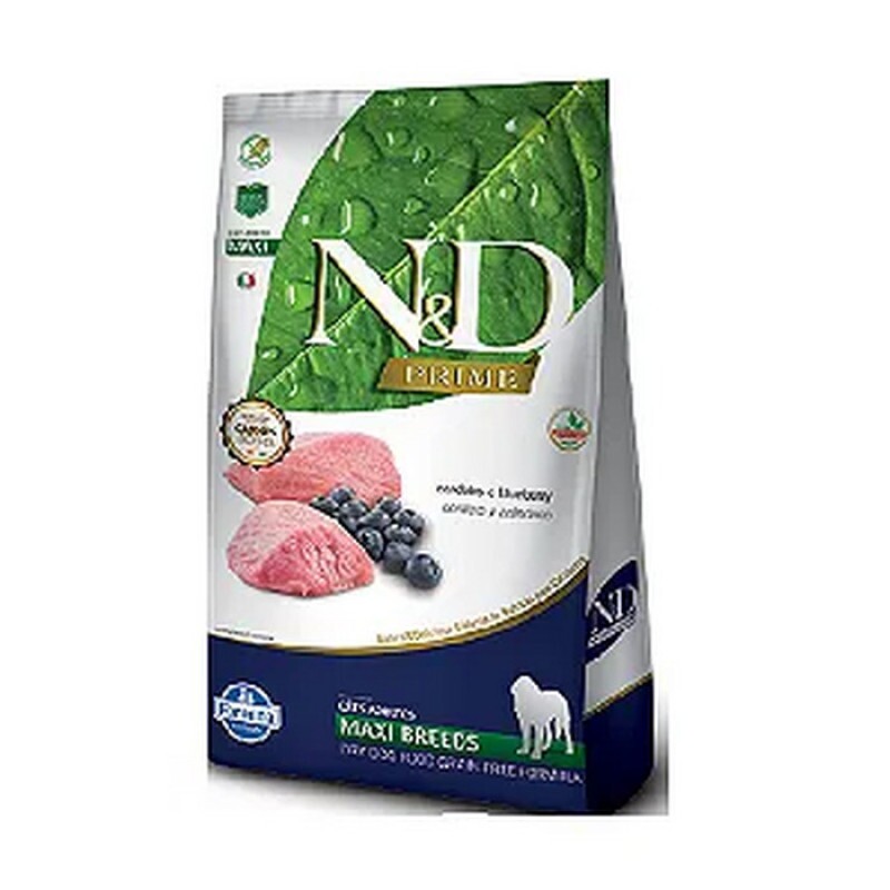 Ração N&D Prime para Cães Adultos de Raças Grandes Sabor Cordeiro e Blueberry - 10,1kg