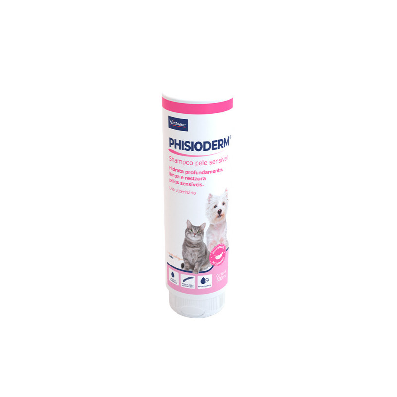 Shampoo Virbac Phisioderm Pele Sensível para Cães e Gatos 500ML