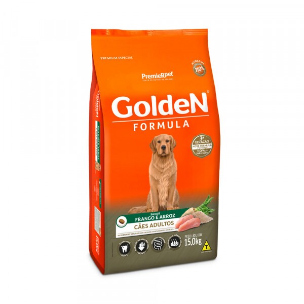 Ração Golden Fórmula para Cães Adultos Sabor Frango e Arroz 15KG
