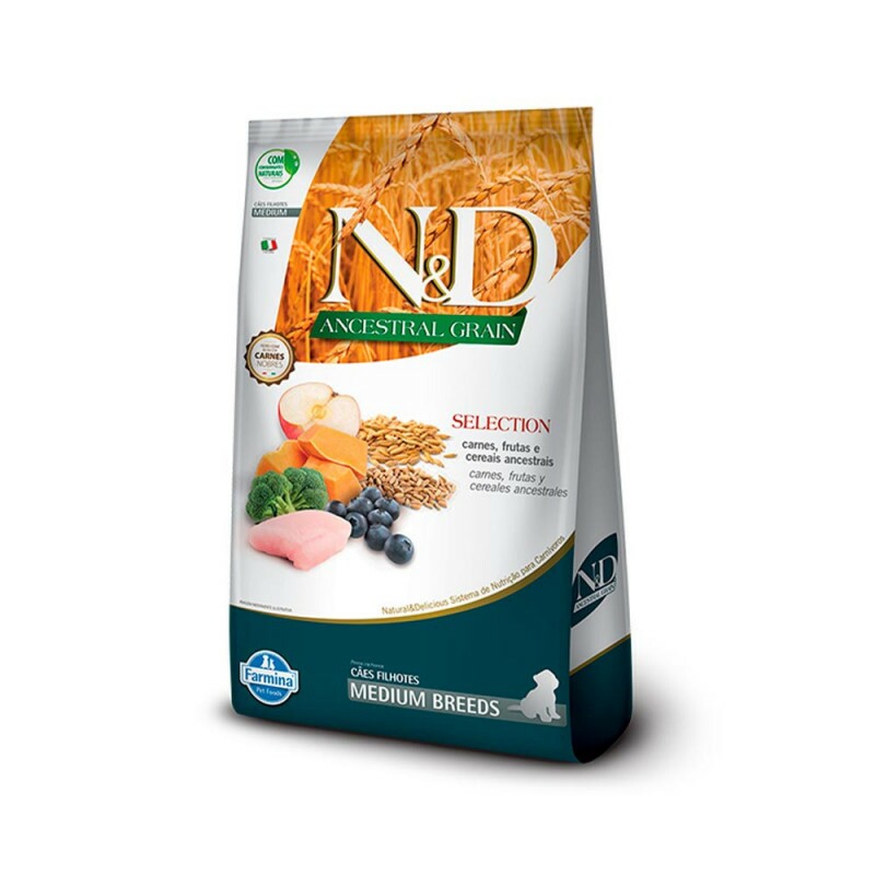 Ração Farmina N&D Ancestral Selection para Cães Filhotes de Raças Médias Sabor Frango - 15kg