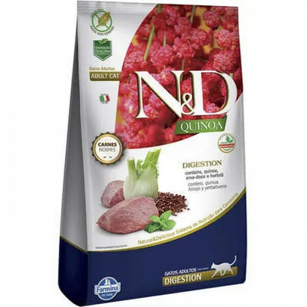 Ração Quinoa Digestion N&D para Gatos Adultos sabor Cordeiro 7,5KG