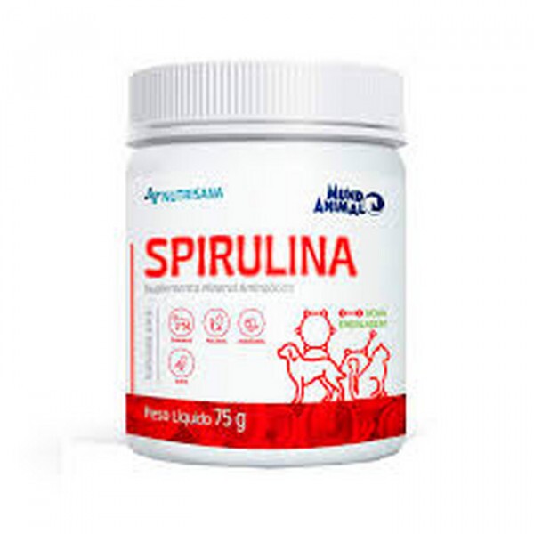Spirulina Nutrisana Mundo Animal para Cães, Gatos, Aves e Roedores 75G