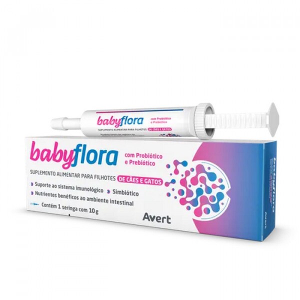 Suplemento Alimentar Avert Babyflora para Cães e Gatos Filhotes