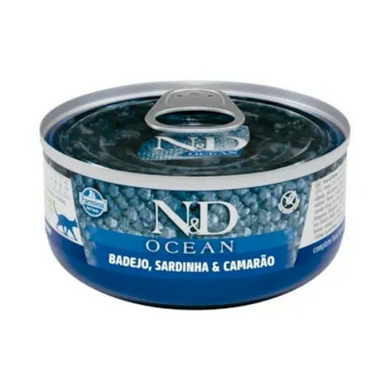 Ração Úmida N&D Ocean Gatos Adultos Badejo, Sardinha e Camarão 80G