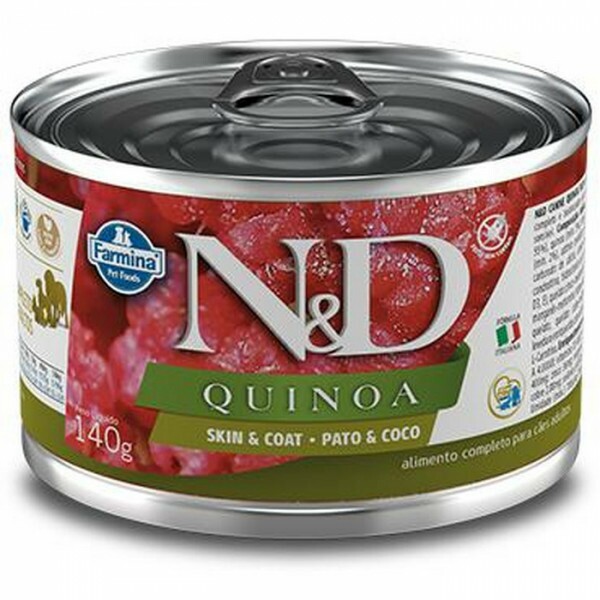 Ração Úmida N&D Quinoa Cães Skin e Coat Pato 140 g