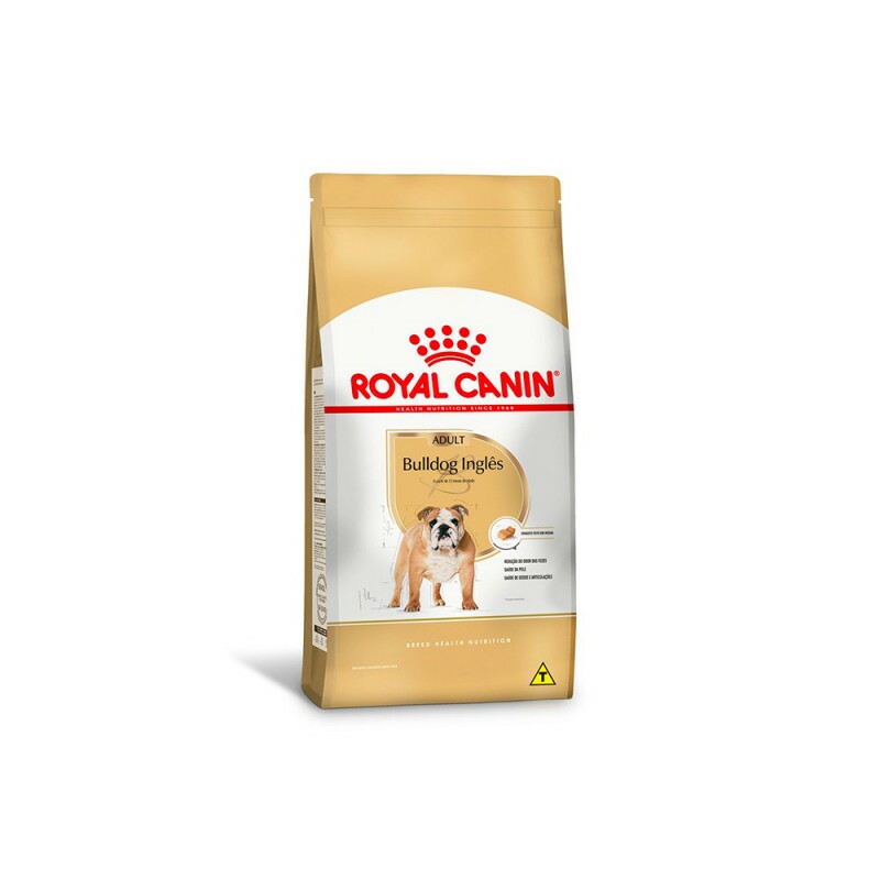 Ração Royal Canin para Cães Adultos da Raça Bulldog 12KG 