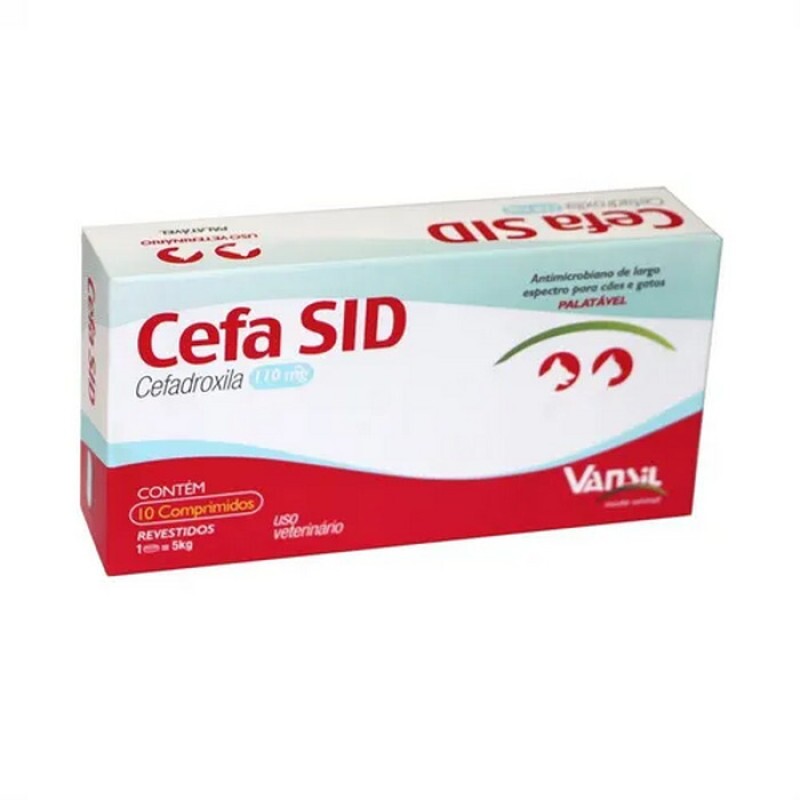 Medicamento Antibiótico Cefa SID para Cães e Gatos 110MG