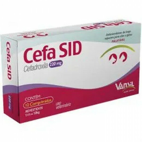 Cefa Sid 220mg Antimicrobiano para Cães e Gatos 220MG - 10 COMPRIMIDOS