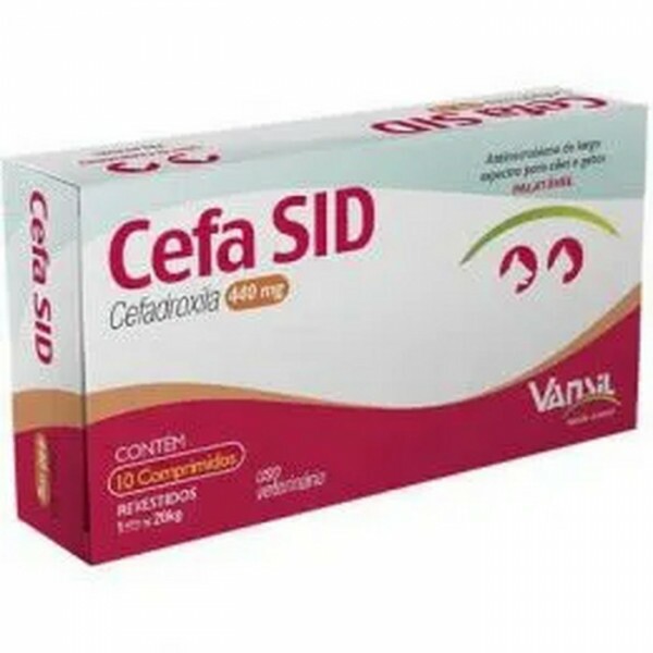 Cefa Sid 440mg Antimicrobiano para Cães e Gatos 10 comprimidos