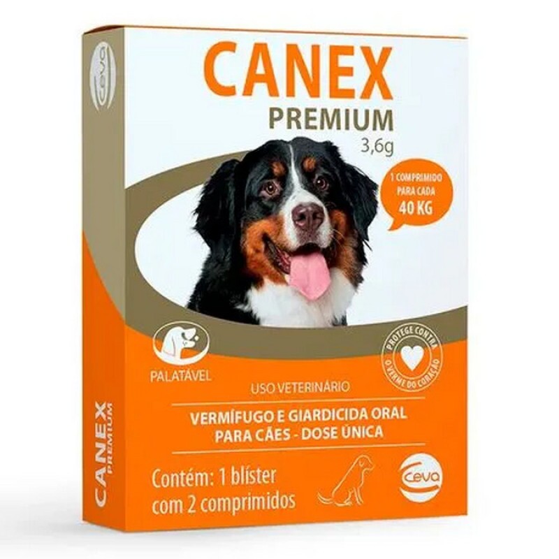 Vermífugo Ceva Canex Premium 3,6g com 2 Comprimidos