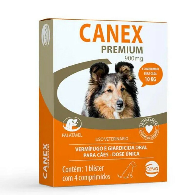 Vermífugo Ceva Canex Premium 900mg com 4 Comprimidos