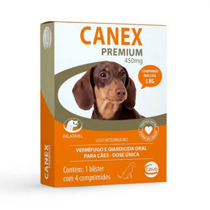 Vermífugo Ceva Canex Premium 450mg com 4 Comprimidos