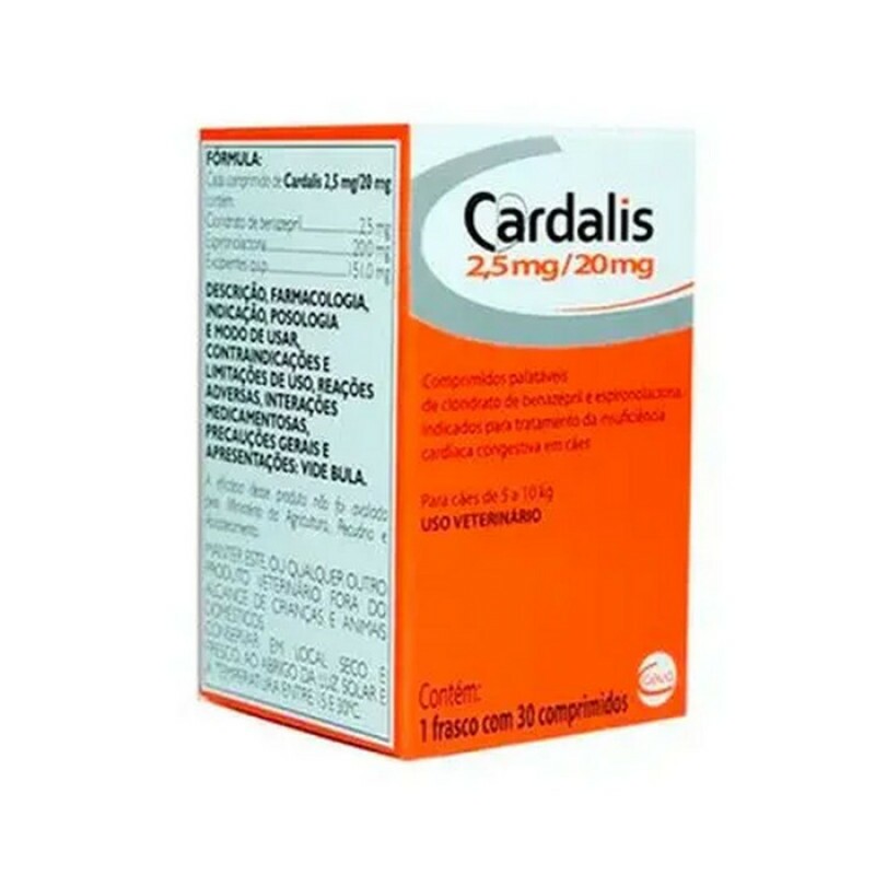 Cardalis para Cães 30 comprimidos 2,5mg/20mg Cães de 5 a 10kg