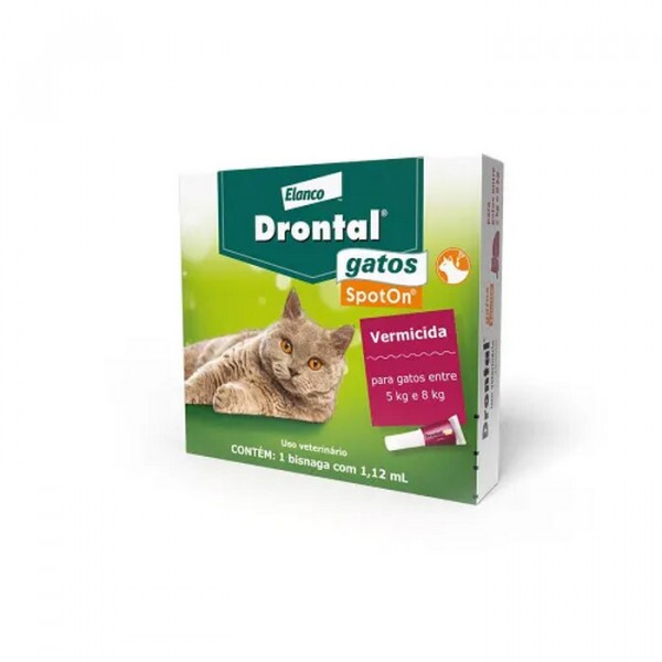 Vermífugo Drontal Spot On para Gatos 5kg a 8kg 1 bisnaga