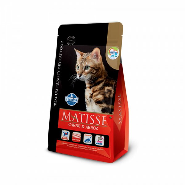 Ração Farmina Matisse para Gatos Adultos Sabor Carne e Arroz 800GR