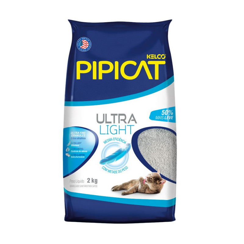 Areia Higiênica PipiCat Ultra Light para Gatos 2kg