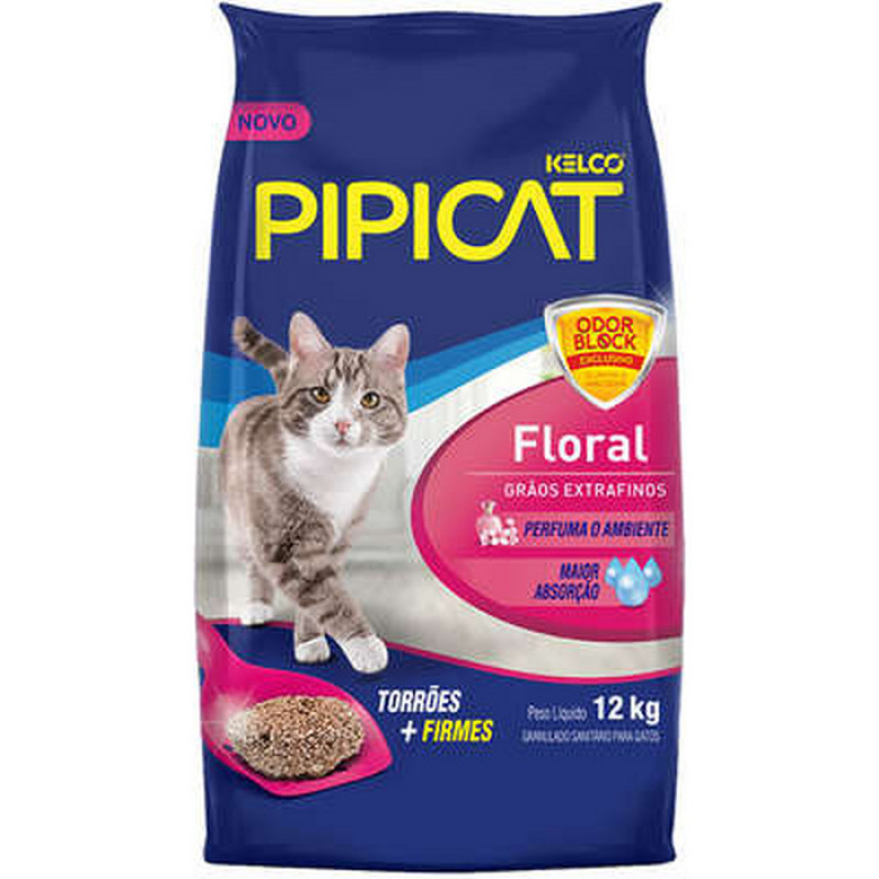 Areia Sanitária Kelco Pipicat Floral 12KG
