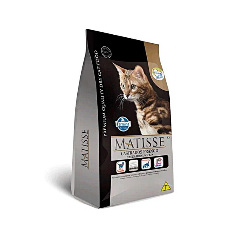Ração Farmina Matisse para Gatos Adultos Castrados Sabor Frango 800GR