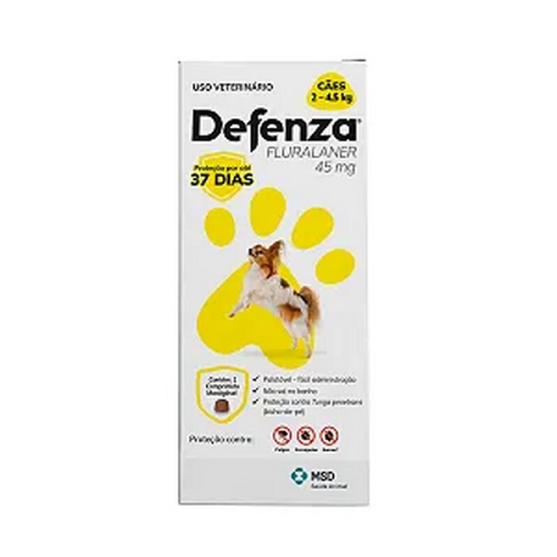 Defenza Antipulgas e Carrapatos para Cães de 2 a 4,5kg 1 comprimido