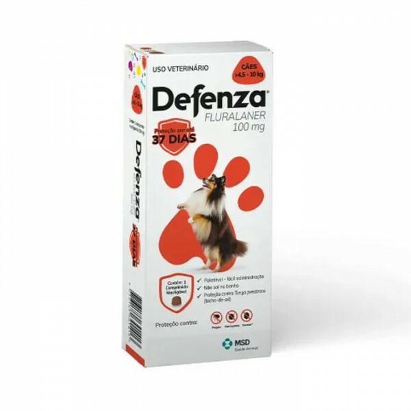 Defenza Antipulgas e Carrapatos para Cães de 4,5 a 10kg 1 comprimido
